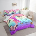 thumbnail image 3 of Homewish Girly Dreamy Dance Bedding Comforter Set 7 Pieces for Kids Adults Teens,Cheer Team Cheerleading Full Bedding Set Lightweight,Flying Butterflies Fitted Sheet Flat Sheet,Breathable Home Decor, 3 of 8