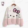 thumbnail image 1 of Sudadera con capucha de HELLO KITTY para mujer, suéter sencillo de cuello redondo que combina con todo, de manga larga, holgado, informal, para estudiantes, Otoño, 2023, 1 of 3