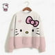 thumbnail image 2 of Sudadera con capucha de HELLO KITTY para mujer, suéter sencillo de cuello redondo que combina con todo, de manga larga, holgado, informal, para estudiantes, Otoño, 2023, 2 of 4
