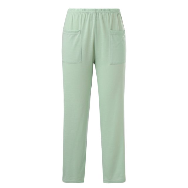 Gibobby pantalones de mezclilla afelpados mujer Mujer Otoño Invierno Simple Soild Cordón Pantalones Sueltos Pantalones De Casa (Glauco, XL)