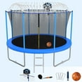 thumbnail image 7 of 12FT Trampoline for Adults/Kids Outdoor Trampoline with Enclosure Net Basketball Hoop Sprinkler Wind Stakes Ladder Recreational Trampoline for Backyard, 7 of 7