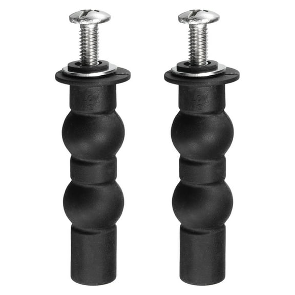 2 Set M6 Toilet Seat Hinges Screws, Expanding Rubber Bolt Top Nuts Set for Toilet Seat (Washer Dia: 16mm/0.63")