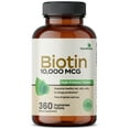 thumbnail image 3 of Futurebiotics Biotin 10,000 MCG High Potency Tablets Supports Healthy Hair, Skin & Nails & Energy Production, Non-GMO, 360 Vegetarian Tablets, 3 of 6
