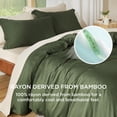 thumbnail image 2 of Funda de edredón Bedsure Silky Cooling King Size, color verde oliva, 2 of 8