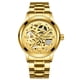 thumbnail image 5 of Reloj mecánico automático con correa de malla para hombre, resistente al agua, luminoso, con diamantes de doble cara, hueco, 5 of 6