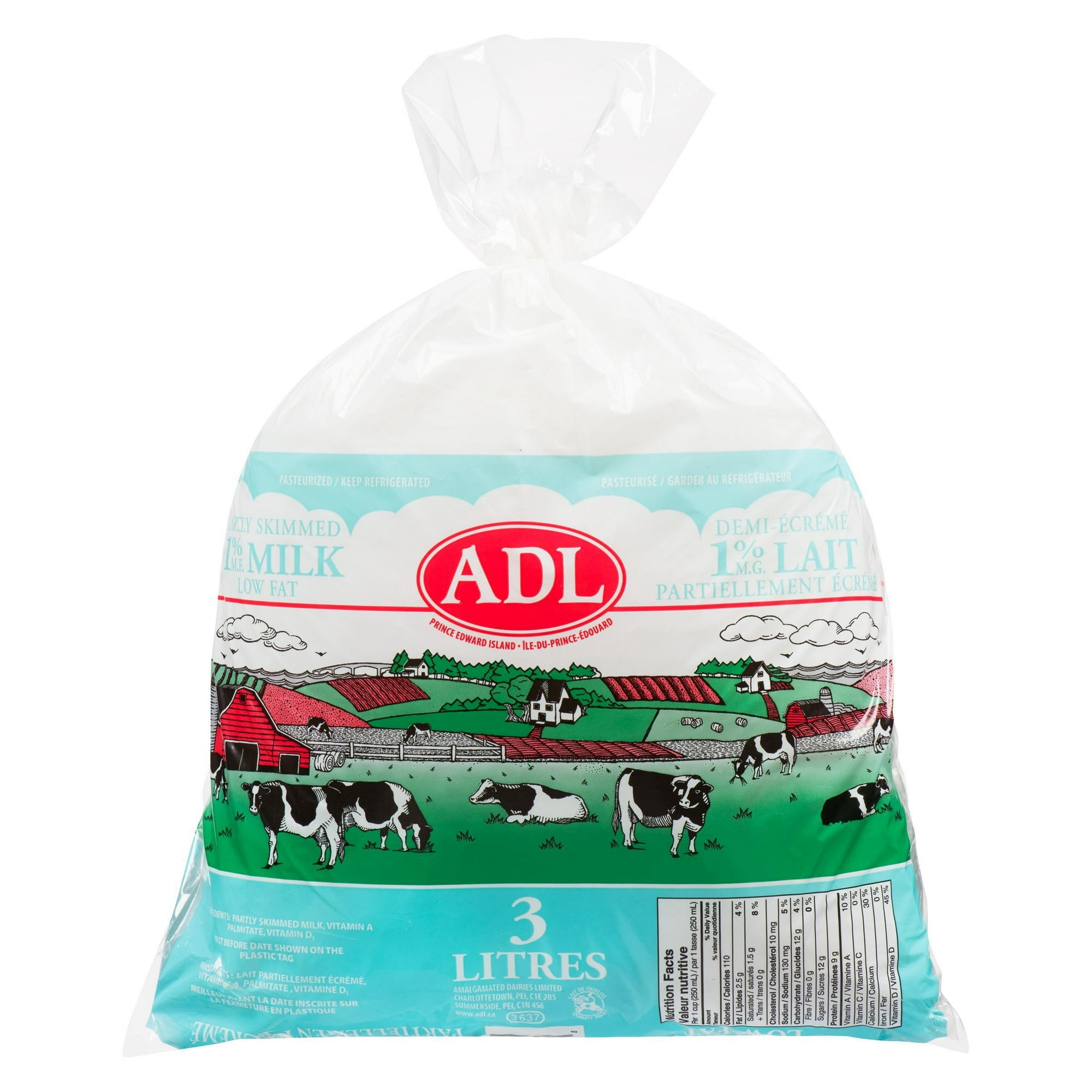 ADL 1% Milk, ADL 1% Milk Poly Bag 3L