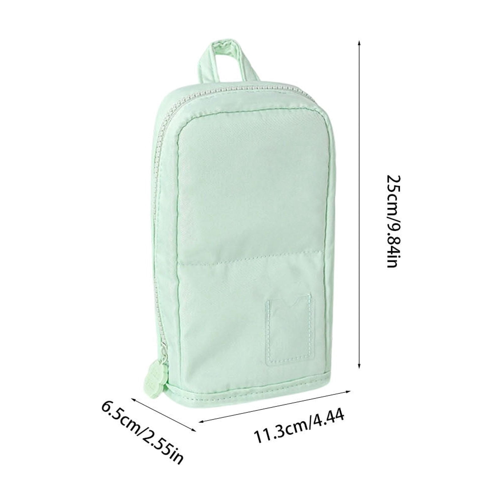 Roiihwy Standing Pencil Case Pouch with Multi Compartments, Large Capacity Pencil Bags with Zipper for Supplies and Office Organization(Green)