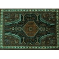 thumbnail image 1 of Ahgly Company Machine Washable Indoor Rectangle Persian Turquoise Blue Traditional Area Rugs, 4' x 6', 1 of 4