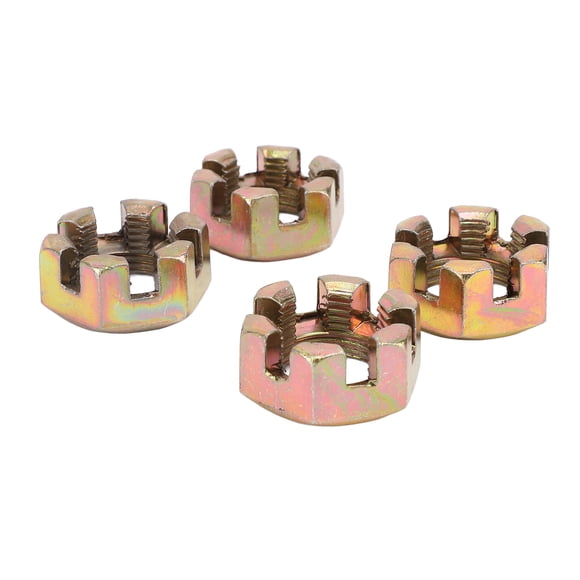Hub Bearing Nut, Galvanized 4PCS Wheel Hub Axle Castellated Nuts Steel Alloy for 150cc 250cc Quad Dirt Bike ATV