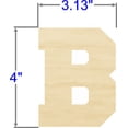thumbnail image 2 of Pack of 1, 4 Inch x 1/8" Baltic Birch Plywood B Collegiate Font Wood Letters for Wood Craft Project, Children or Adult Art Work, Home Décor and DIY Fun, Made in USA, 2 of 2