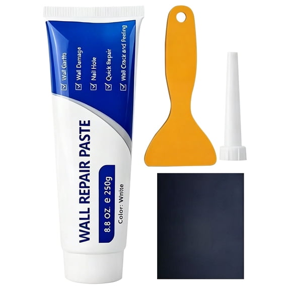 Qyaukm Fast-Drying Drywall Repair Kit with Spackling Paste - Ready-to-Use Filler for Holes, Cracks & Tile Joints, with Scraper & Sanding Block, Indoor Outdoor All-Purpose Repair