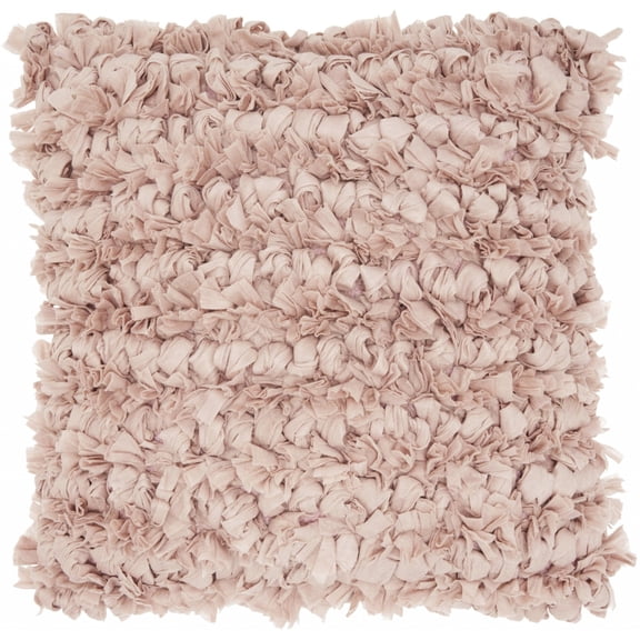 Loose Luscious Shag Light Pink Throw Pillow