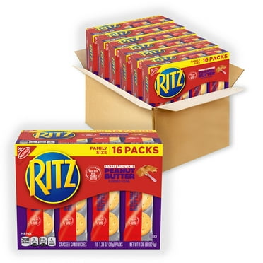 Ritz Peanut Butter Sandwich Crackers, 96 Snack Packs (6 Boxes, 6 Crackers Per Pack)