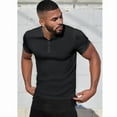 thumbnail image 7 of Ambiloof Men's Ribbed Slim Fit Muscle Henley Shirt Fitted Cotton Short Sleeve Casual Summer T Shirt Black/S, 7 of 7