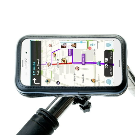 Heavy Duty Weather Resistant Bicycle / Motorcycle Handlebar Mount Holder Designed for the Sony Xperia Z3 Compact