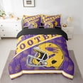 thumbnail image 2 of jejeloiu Boys Ball Game 7-Piece Bedding Comforter Set,Yellow Rugby Helmet King Bedding Sets For Football Lover Reversible, 2 of 8