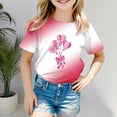 thumbnail image 2 of Godom Girls Super Soft Short Sleeve T-Shirts Girls Cotton Crew Neck Shirt Cute Print Summer Blouse for Girls Tee Tops, 2 of 5