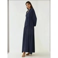 thumbnail image 4 of Textured V-Neck Maxi Dress with Button Detail, 4 of 7