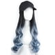 thumbnail image 2 of Peluca de sombrero de béisbol, pelo largo sintético y rizado, moda de béisbol con extensiones onduladas de pelo, 2 of 10