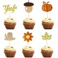 thumbnail image 1 of Coofit Cake Topper Glitter Cute 24PCS Cupcake Topper Cake Top Decor for Thanksgiving, 1 of 10