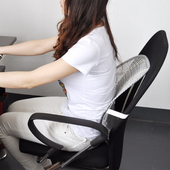 Oioii Lumbar Mesh Back Brace Support Office Home Car Seat Chair Ventilate Cool Cushion Pad| Breathable, Massage Beads for Ultimate Comfort, As shown