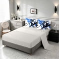 thumbnail image 4 of Manfei Abstract Brushstroke Full Size Bedding Sets, Watercolor Art Full Size Bed in a Bag, Blue, Black and White, Gray Reversible 7pcs, 4 of 6