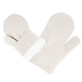 thumbnail image 2 of Jan & Jul toddler kids warm fleece lined knit mittens with thumb for fall winter (M: 6-24m, Cream), 2 of 6
