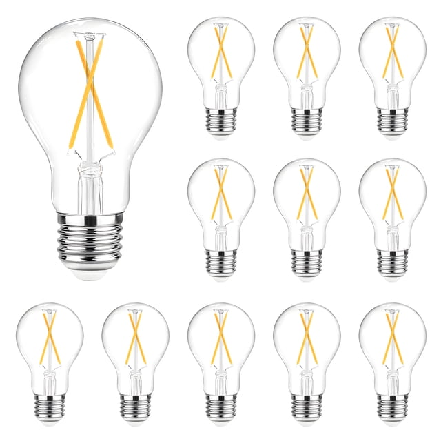 Bombillas LED Edison Vint DAYBETTER 8 W 800 lm luz blanca cálida 2700 K casq. estánd. E26 Pqt. de 12
