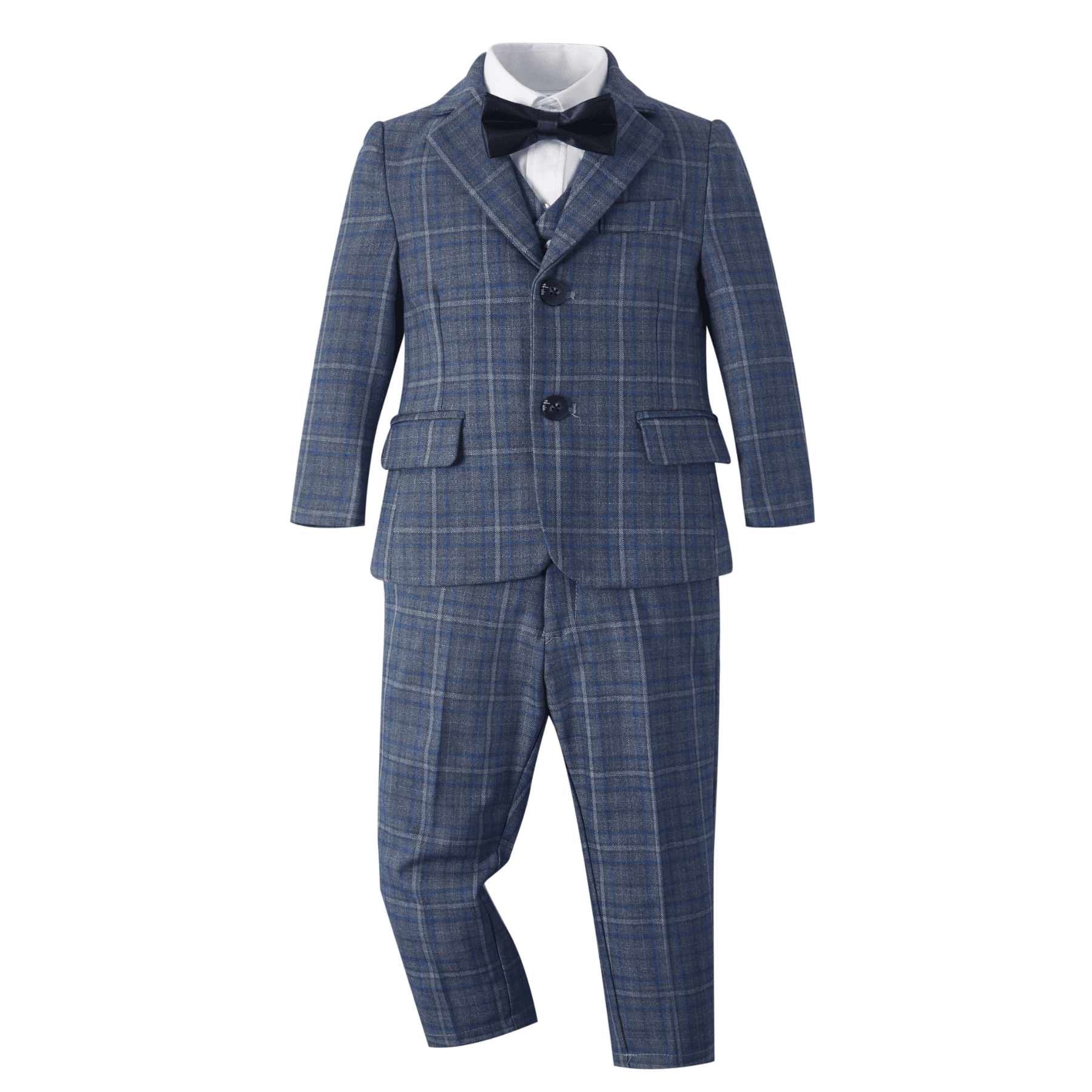 Jongens Double Breasted Suits Set, 4/5/6 Stuk Plaid Jongens Trouwpak, Pagina Jongen pak, Verjaardagsfeestje Diner Prom Suit Formele kleding, Kinderen Gentleman Outfits