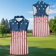 thumbnail image 5 of Aplkyhs Vintage USA Star Matching Couple Golf Shirts Quick Dry Women's Matching Hawaiian Golf Shirt for Couple Machine Washable Suitable for Tennis Enthusiasts Lightweight, 5 of 6