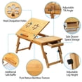 thumbnail image 2 of iMountek Bamboo Laptop Desk Breakfast Serving Bed Tray Foldable Leg Adjustable Tilt Surface Bed Lap Tray, 2 of 7