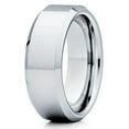 thumbnail image 2 of 8mm Shiny Polish,Tungsten Wedding Band,Beveled Tungsten,Unique Tungsten Ring, 2 of 3