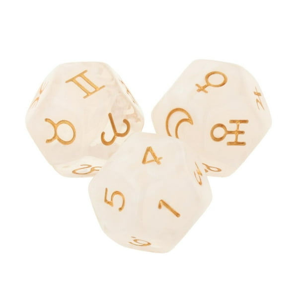 Dados poliédricos - Dados multicolores de 3 piezas para juegos de rol RPG, , blanco Zulema Dados de juego