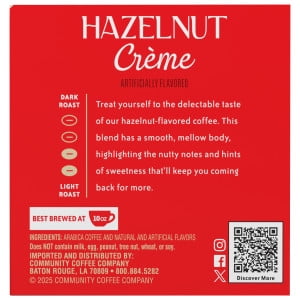 Community® Coffee Hazelnut Creme Single-Serve Cups 10 Count Box