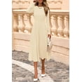 thumbnail image 2 of PRETTYGARDEN Women's Long Sleeve Midi Sweater Dress Fall Crewneck Knit A Line Pleated Wedding Guest Winter Dresses, 2 of 6