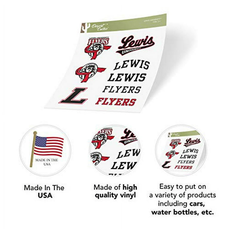 Lewis University Flyers NCAA Sticker Vinyl Decal Laptop Water Bottle Car  Scrapbook (Type 2 Sheet) 