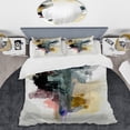 thumbnail image 2 of Designart "Harmonious Alizarin Tones II" Abstract Liquid Ink Bedding Covert Set - Modern Black Abstract Bed Set With 1 Sham, 2 of 6