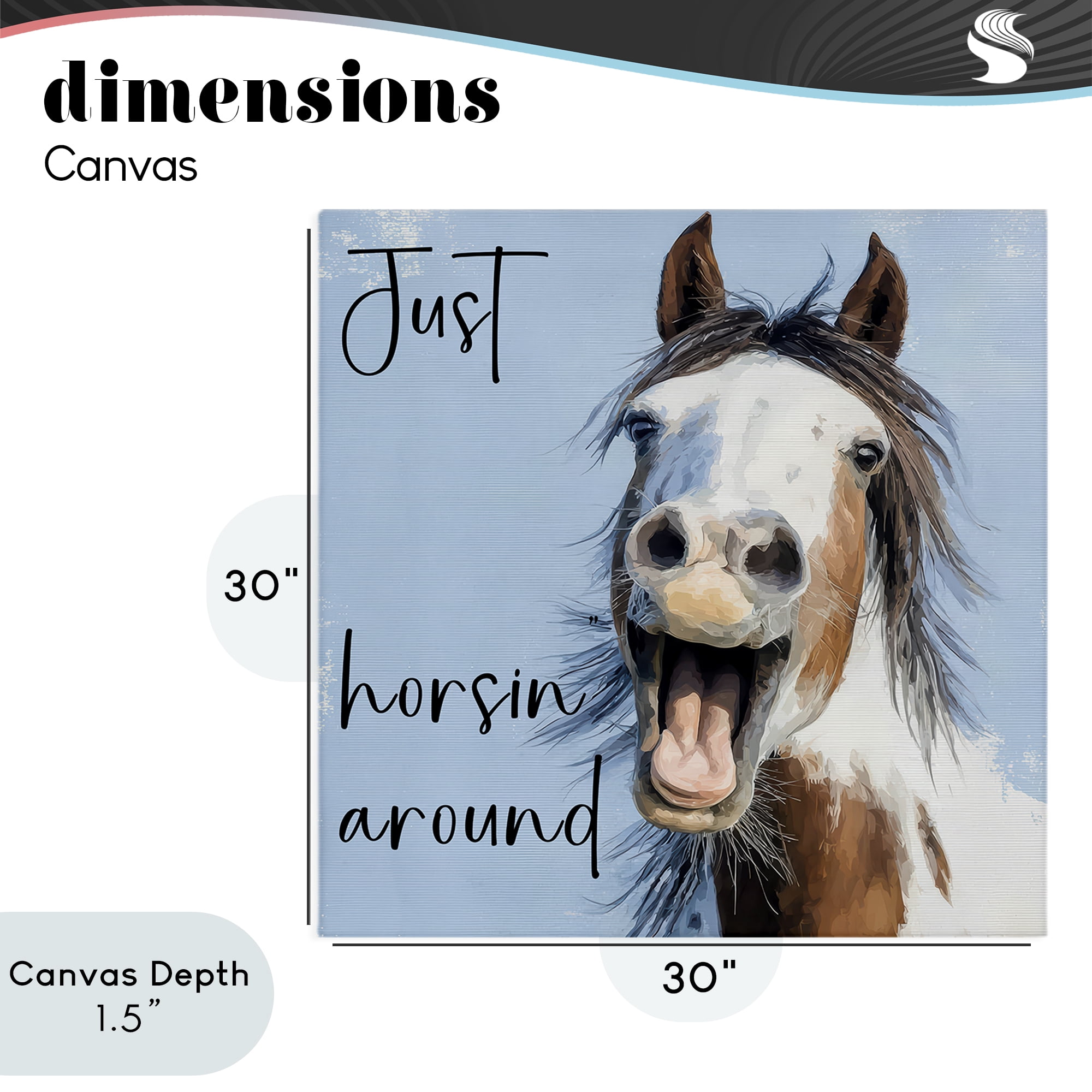 Stupell Industries Just Horsin' Around Canvas Wall Art, design by Kim Curinga
