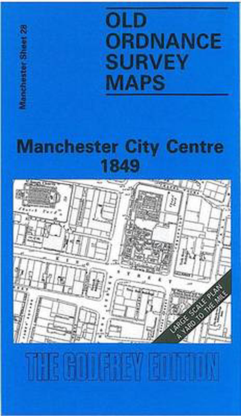 OLD ORDNANCE SURVEY MAP MANCHESTER CITY CENTRE 1849 DEANSGATE KING STREET 
