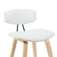 thumbnail image 5 of Armen Living Swivel Bar Height Stool with White Upholstered Seat and Patterned Oak Wood Frame, 5 of 5