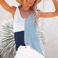thumbnail image 3 of Blusa de punto sin mangas holgada informal de verano con cuello en V para mujer, chaleco de colores en contraste, 3 of 6