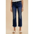 thumbnail image 2 of Annie Wear Distressed Raw Hem Straight Leg Cropped Jeans, 2 of 4