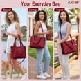 thumbnail image 2 of SUOSDEY Corduroy Tote Bag with Laptop Compartment&Cup Holder,Multipocket Work Tote for College,Teacher,Travel Crossbody Handbag, 2 of 7
