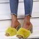 thumbnail image 5 of Zapatos de mujer Casual Punta cuadrada Moda Slip-on Rhinestone Tacones altos Sandalias de felpa Wmkox8yii  hfjk4331, 5 of 7