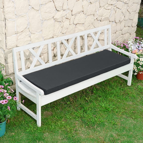 Yeerswag 59 x 18 x 3 inch Outdoor Bench Cushion, Garden Furniture Loveseat Cushion, Black