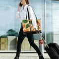 thumbnail image 5 of FORMRS Canvas Laptop Tote Bag for Women with 15.6" Computer Compartments Shoulder Handbag, Green Retro Autumn Leaves, 5 of 7