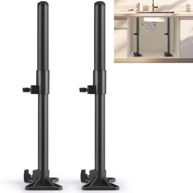2 Pack Undermount Sink Brackets, Carbon Steel Undermount Sink Support Kit, 13.8-23.6 Inches Adjustable Sink Support Legs, Sink Basin Repair Kit and Support System for Kitchen Bathroom