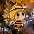 thumbnail image 5 of WMGHA Christmas Ornaments Cute Bee Tree Decorations, Holiday Tree Decorations, Festive Ornaments, Xmas Party Supplies, 2D Acrylic Christmas Festival Bee Sign Art Crafts Home Hanging Decor‌, 5 of 6