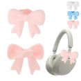 thumbnail image 2 of 4pcs Silicone Bow Headphone Decorative Clips - Cute Coquettish Earphone Accessories for Headphone Decoration, Adorable Bow Attachment for Wired Wireless Gaming Headphones Styling Use, Pink/White, 2 of 6