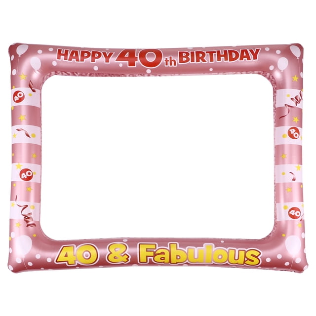 1 Pc Birthday Inflatable Photo Frame PVC Party Photo Props Supply for Age 40